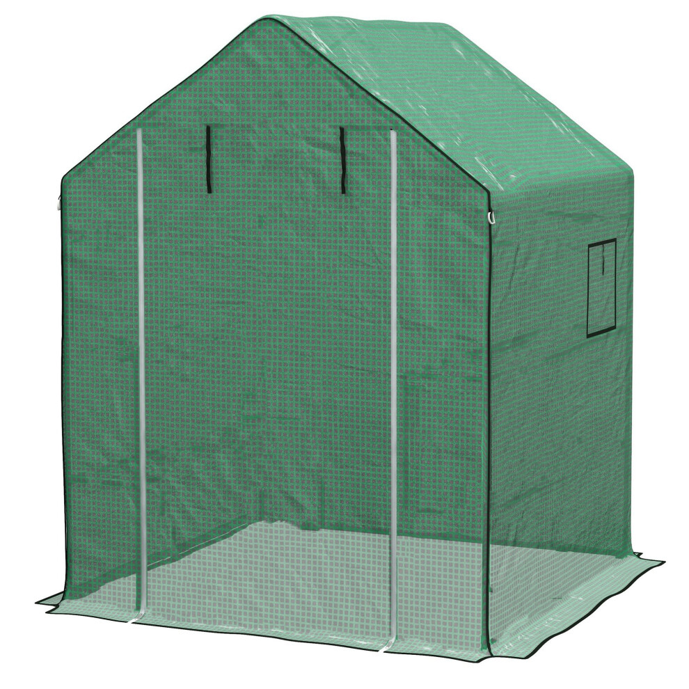 Outsunny Walk-In House Cover Replacement With Door And Mesh Windows, Green