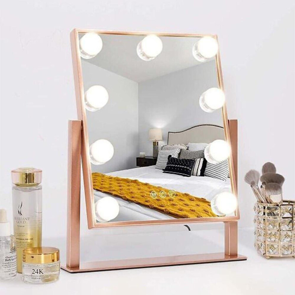 Vanity Mirror with Lights,3 Lighting Modes,Touch Screen Control with a USB Wire,Tabletop Cosmetic Mirror For Bedroom