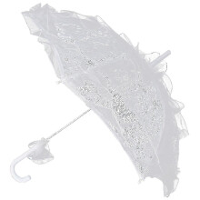 (White) Bud Silk Lace Wedding Shooting Parasol-4color Option