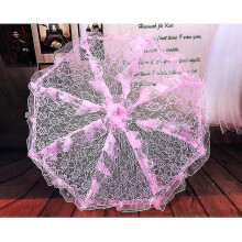 (Pink) Bud Silk Lace Wedding Shooting Parasol-4color Option