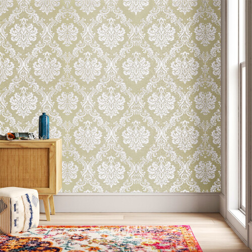 Living And Home Retro Flower Textured PVC Wallpaper Roll 2