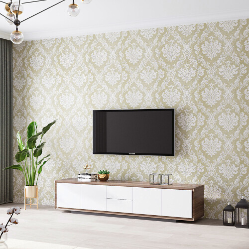 Living And Home Retro Flower Textured PVC Wallpaper Roll