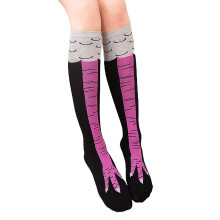 (Rose Red Knee-High) Funny Chicken Leg Socks Knee-high/thigh High Stockings Cosplay Party Socks Gifts
