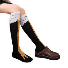 (Black Knee-High) Funny Chicken Leg Socks Knee-high/thigh High Stockings Cosplay Party Socks Gifts
