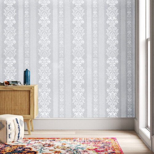 Living And Home Retro Flower Textured PVC Wallpaper Roll 1