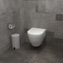 Bathroom Round Wall Hung Toilet UF Slim sandwich Soft Close Seat WC Pan