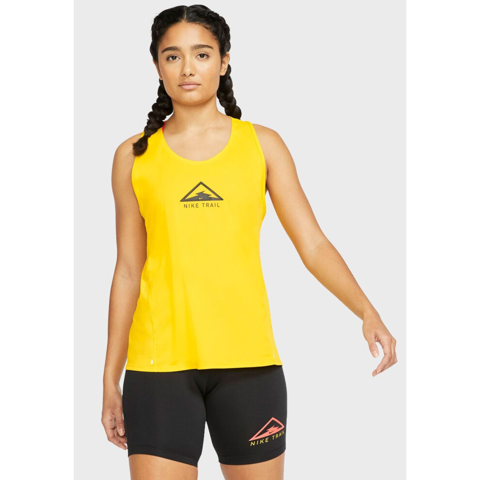 (S) Nike Womens City Sleek Trail Gym Yoga Sports Running Singlet Tank Top - Yellow