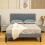 Homcom HOMCOM Double Bed Frame with 5-Level Adjustable Linen Headboard 8