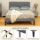 Homcom HOMCOM Double Bed Frame with 5-Level Adjustable Linen Headboard 6