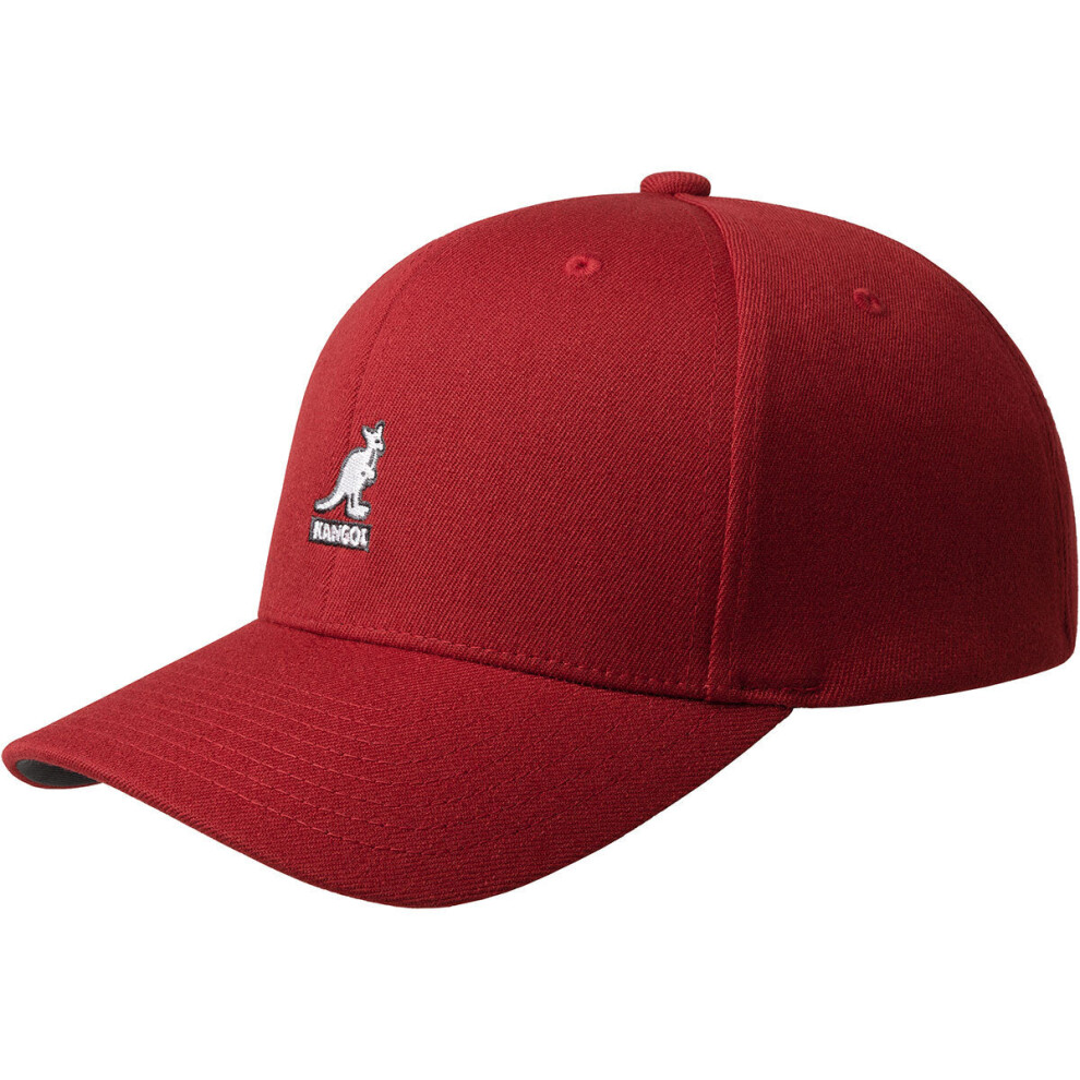 (L/XL) KANGOL Wool Flexfit Baseball Cap Hat - Claret