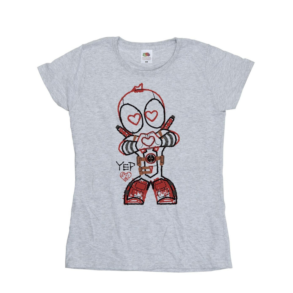 Deadpool Love Beam Line Cotton T-Shirt