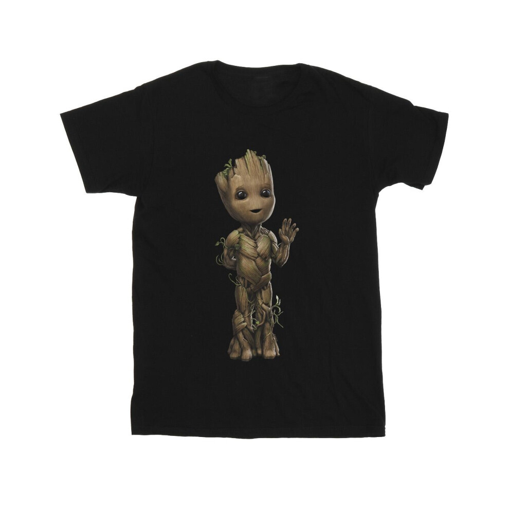(12-13 Years, Black) Marvel Boys I Am Groot Wave Pose T-Shirt