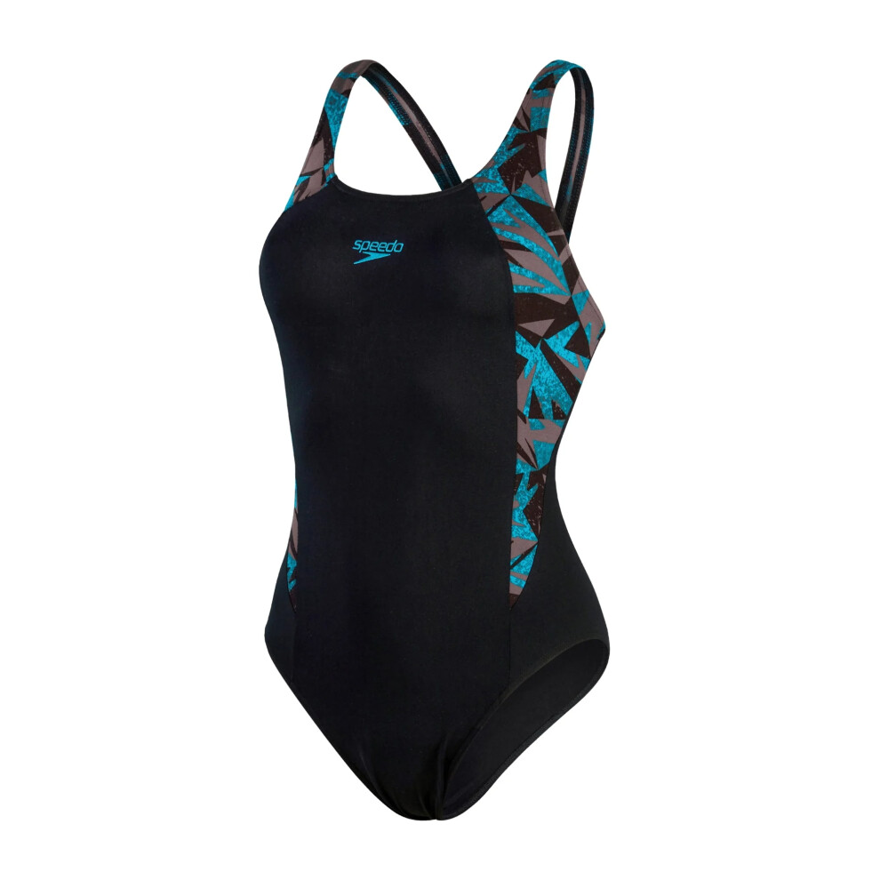 (8 UK, Black/Blue) Speedo Womens/Ladies Hyperboom Splice Eco Endurance+ One Piece Swimsuit