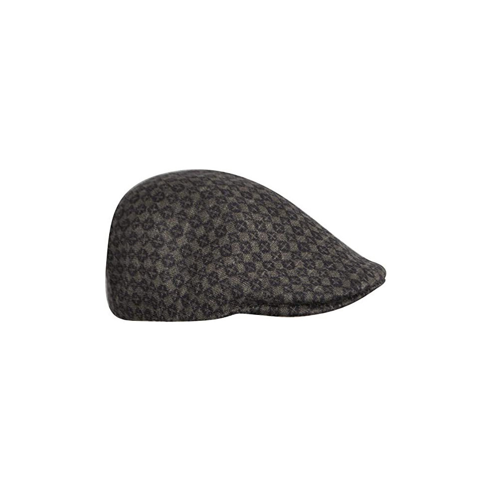 (L) KANGOL Jacquard 507 Ivy Cap Driving Wool Blend Hat - Tic Tac Jac Dark Flannel