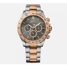 BOSS MENS 1513339 WATCH STAINLESS STEEL TWO TONE BRACELET GREY DIAL