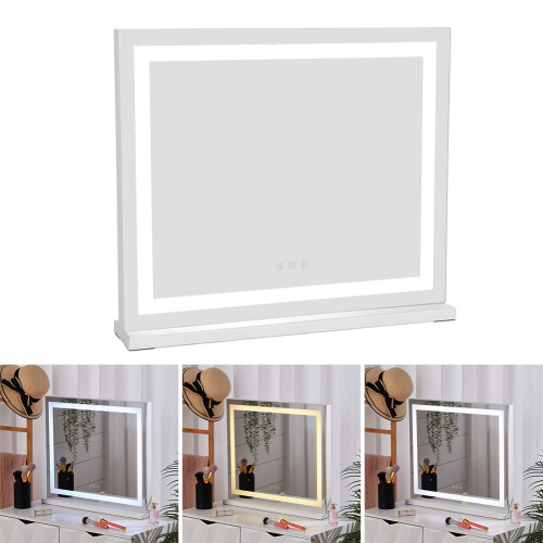 Living And Home 50x42cm Hollywood Vanity Mirror Bedroom Dimmable LED Light Dressing Table Make Up Mirror 2