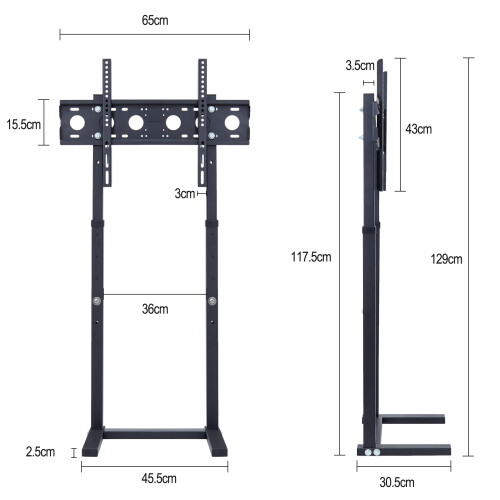 Floor Standing TV Mount Bracket Height Adjustable for 32-65 inch TV 1