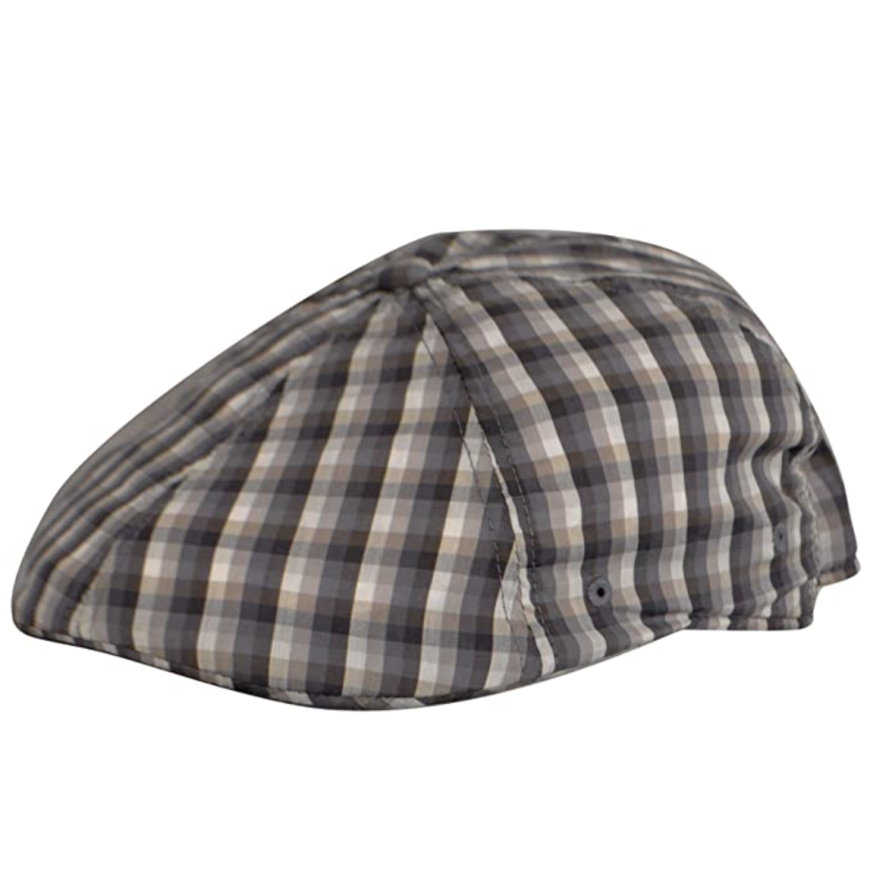 KANGOL Plaid 504 Ivy Cap Newsboy Flat Hat K1359FA Flexfit - Grey Check - L/XL