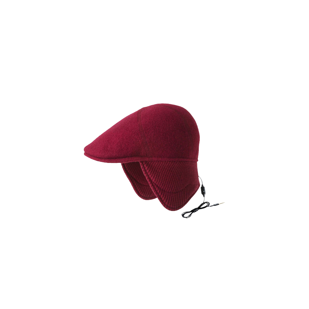 (Claret, L) KANGOL Aerial7 Wool Earlap 507 Ivy Cap w/ Headphones Wool Hat in GIFT BOX