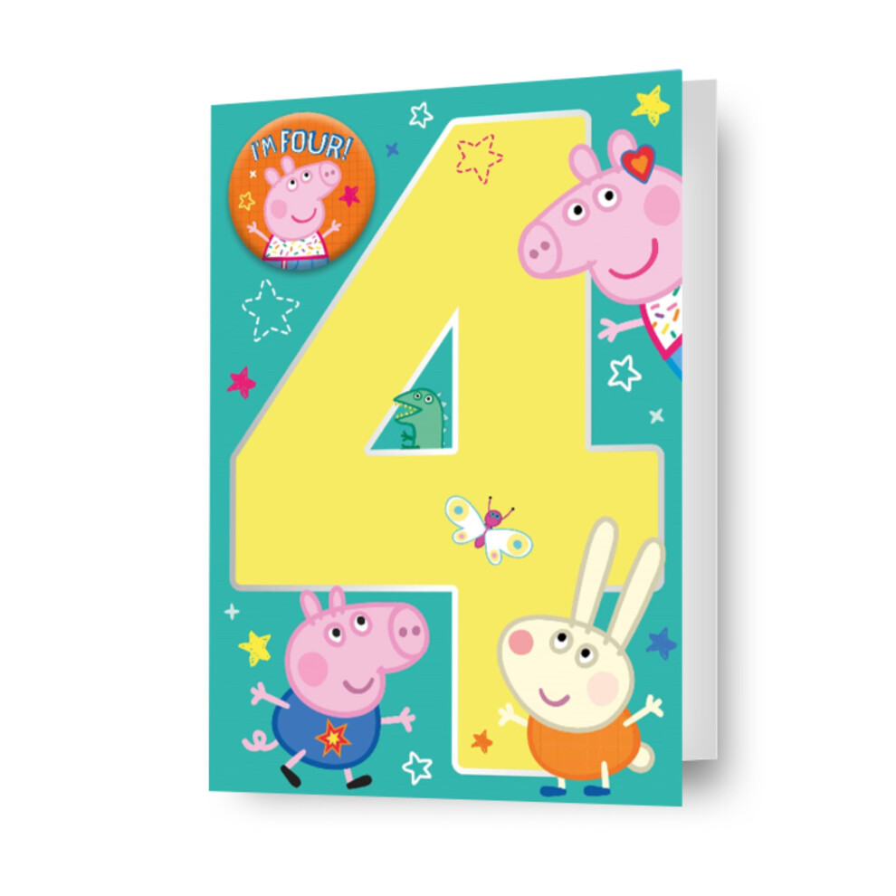 Peppa Pig Age 4 Birthday Card