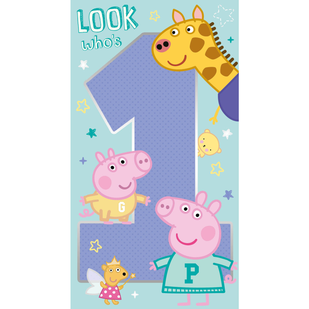 Peppa Pig Age 1 Birthday Card