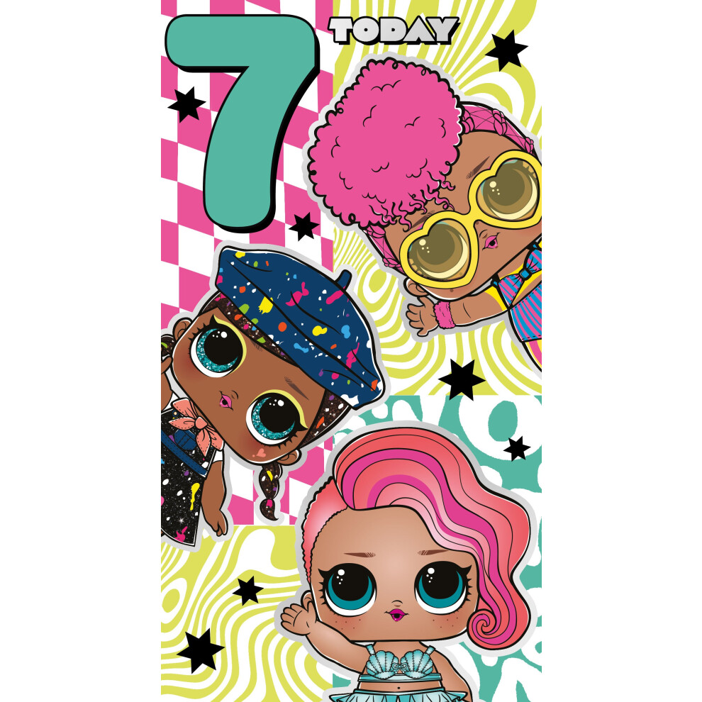 L.o.l. Surprise! Lol Surprise Age 7 Birthday Card