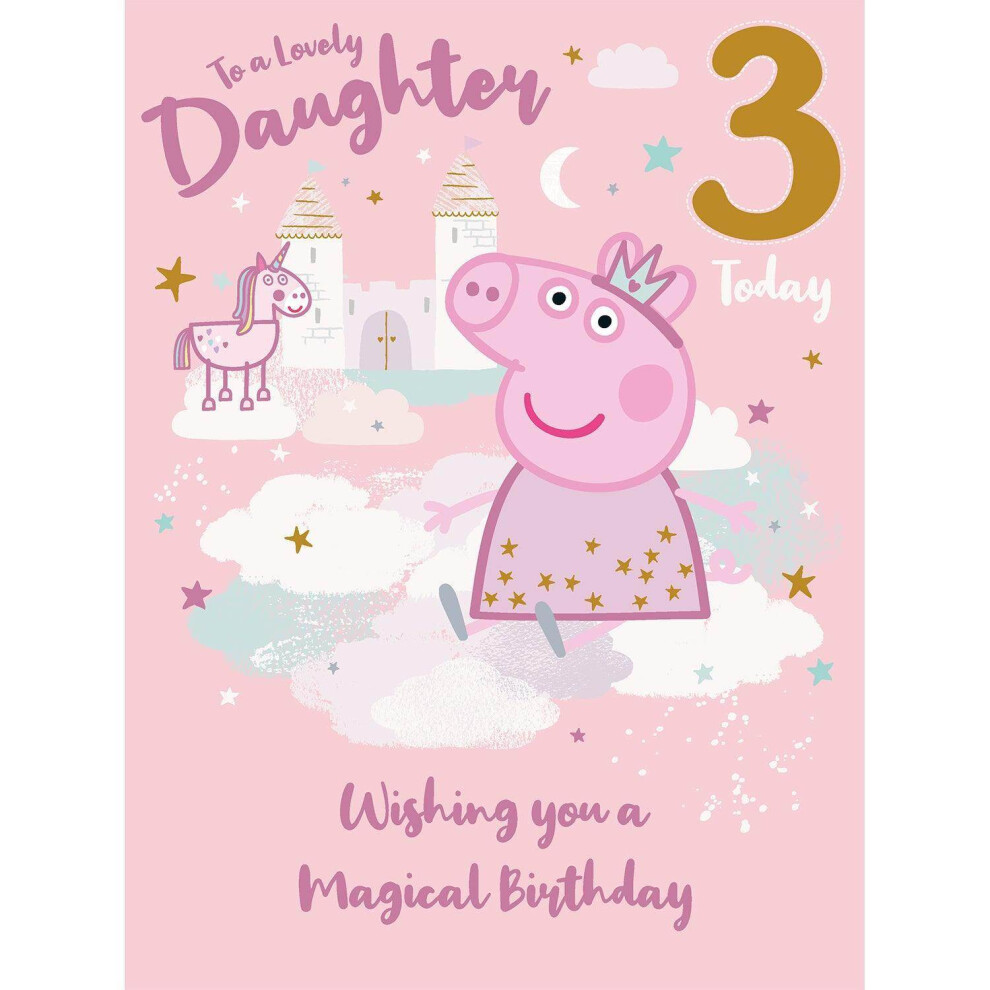 Peppa Pig Age 3 Daughter Birthday Card