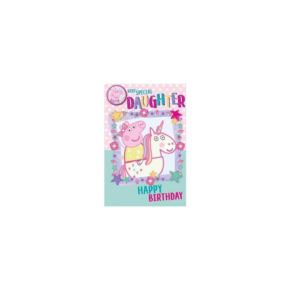 Peppa Pig Daughter Birthday Card & Badge