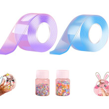 (purple blue, 2 pcs) Bubble Blowing Nano Tape Diy Craft Creative Bubble Blowing Double-sided Tape