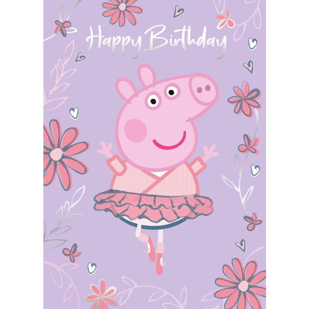 Peppa Pig Birthday Card, Ballerina Peppa