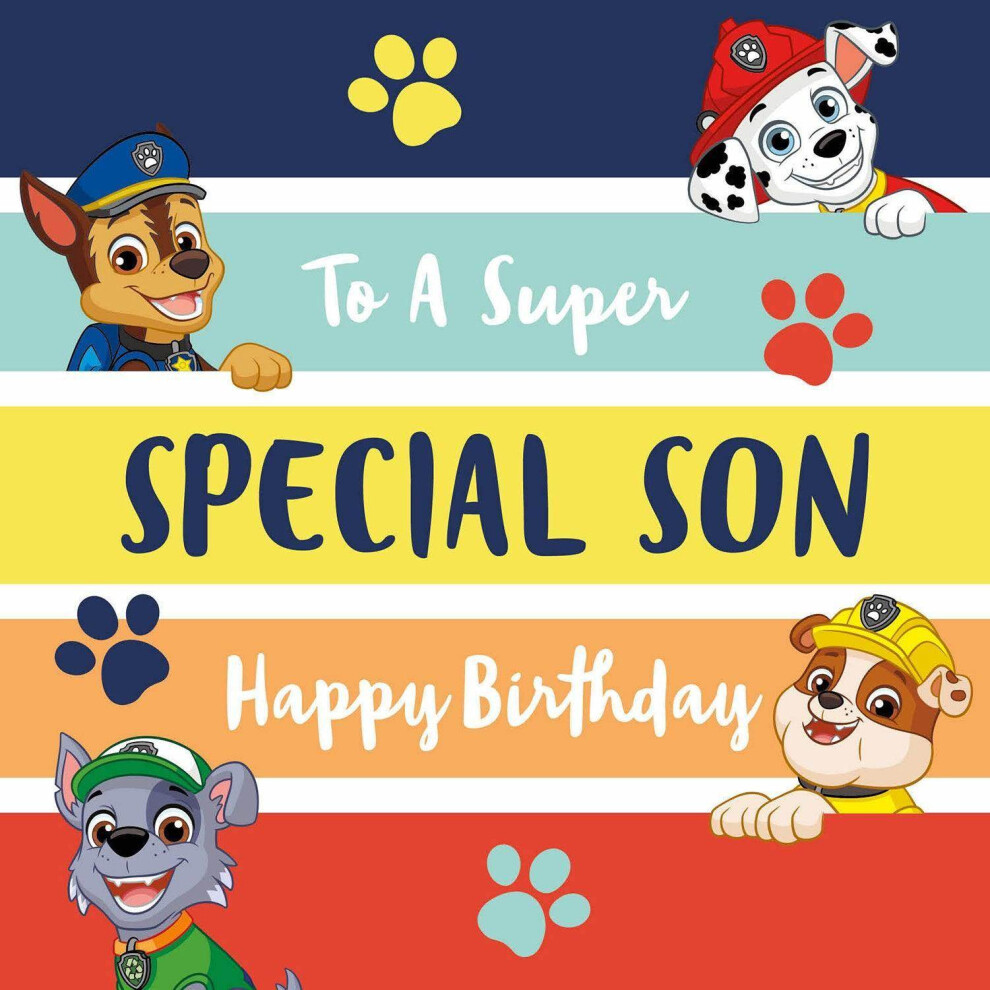 Paw Patrol Birthday Card, To A Super Special Son