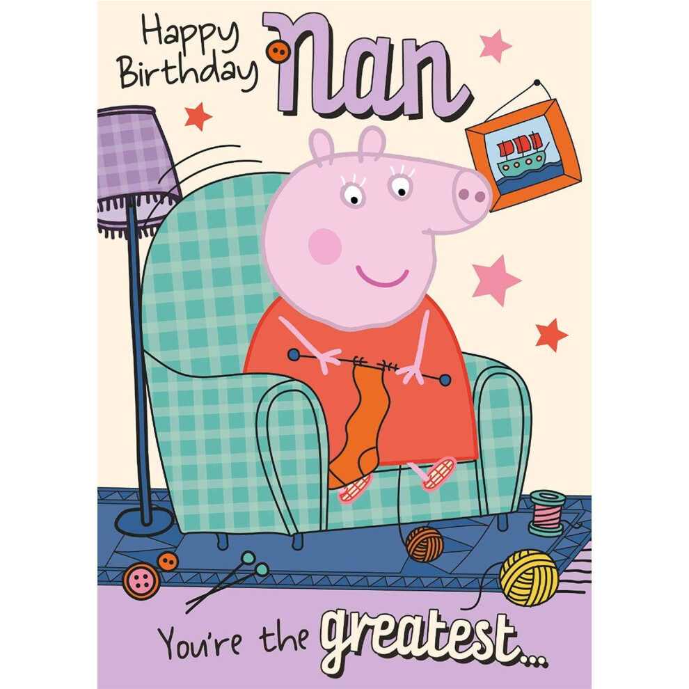 Peppa Pig Birthday Card, Happy Birthday Nan