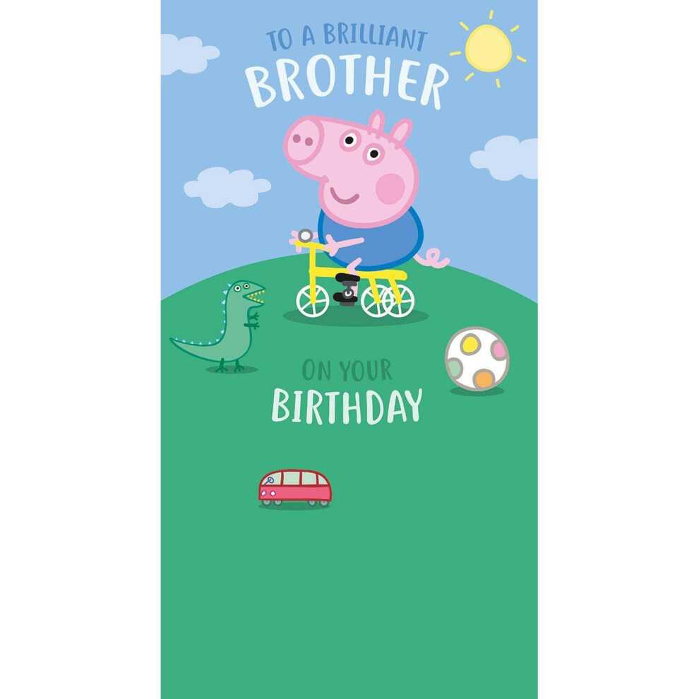 Peppa Pig Brother Birthday Card, To A Brilliant Brother