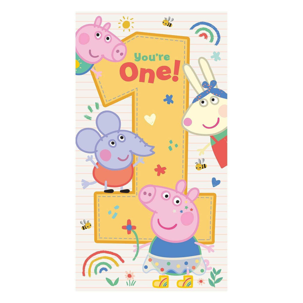 Peppa Pig Age 1 Birthday Card
