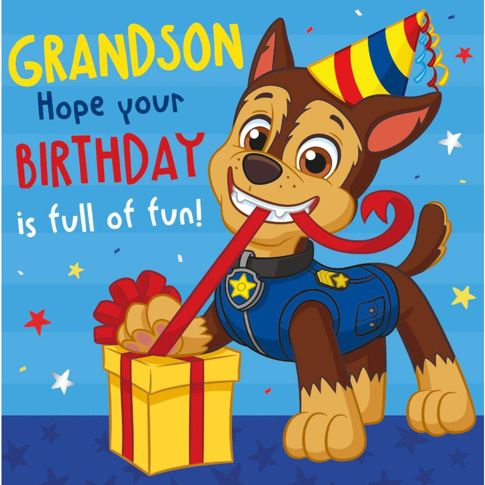 Paw Patrol Grandson Birthday Card, Grandson Hope Your Birthday Is Full of Fun!