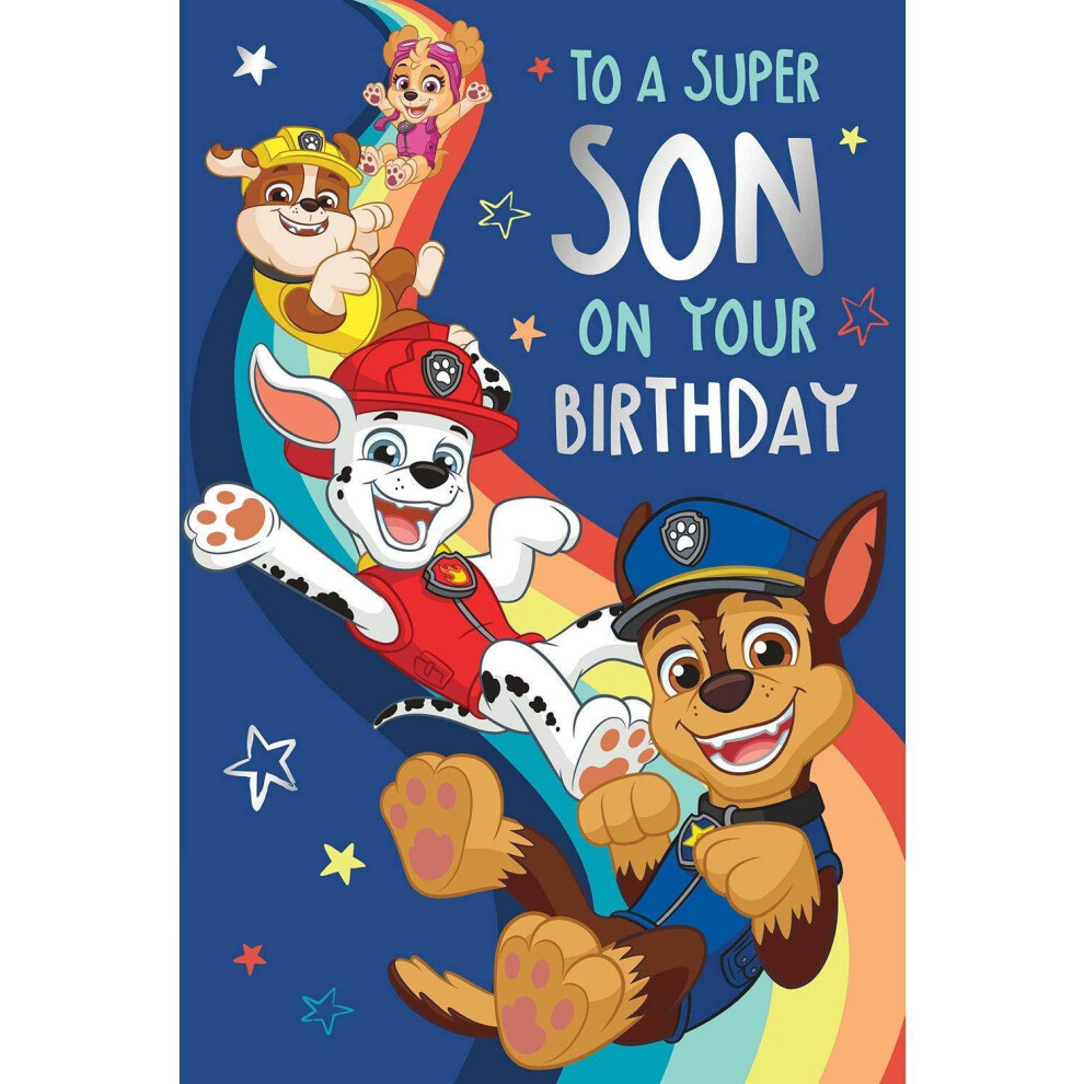 Paw Patrol Son Birthday Card, To A Super Son