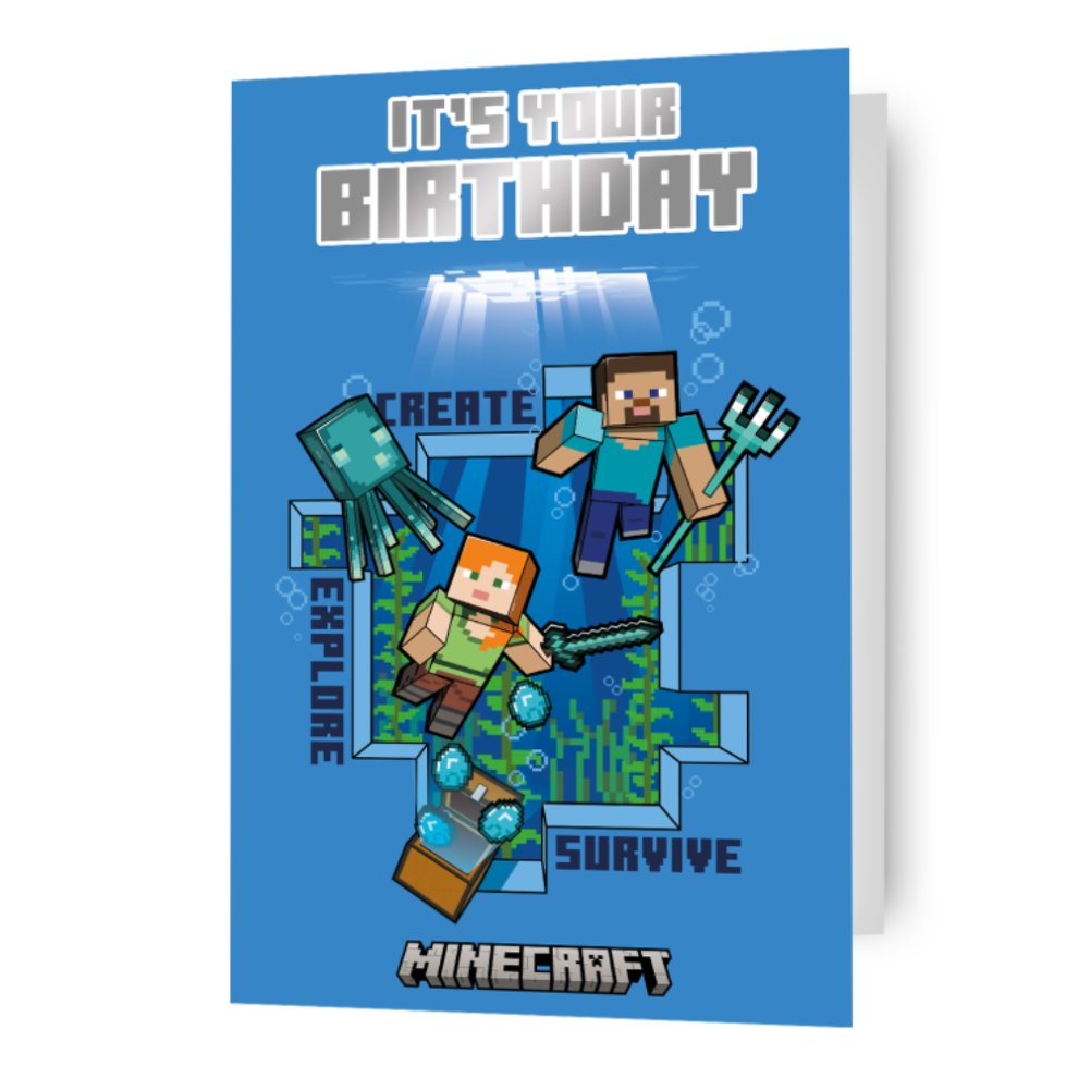 Minecraft 'Its Your Birthday' Card