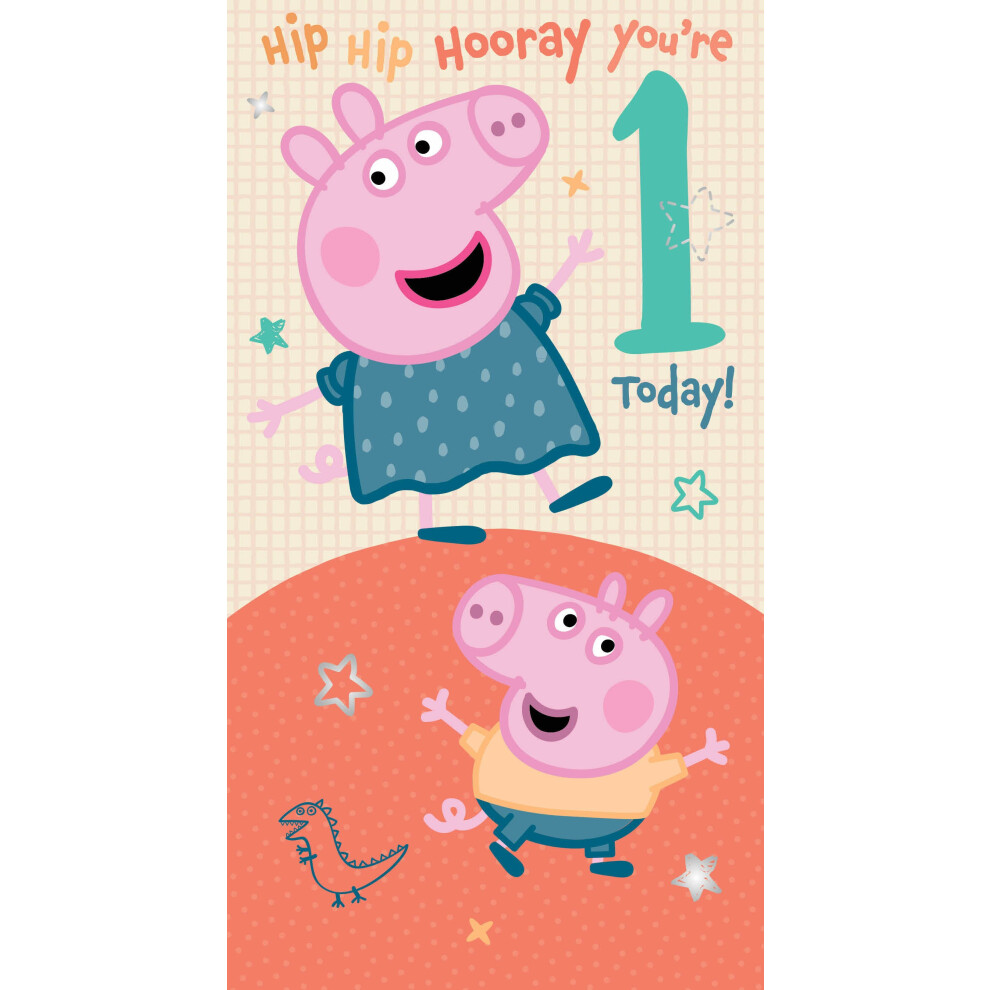 Peppa Pig Age 1 Birthday Card