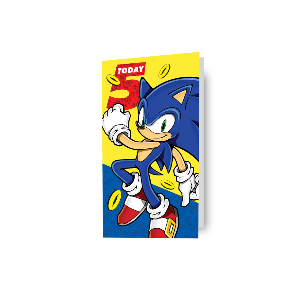 Sonic the Hedgehog Age 5 Birthday Card