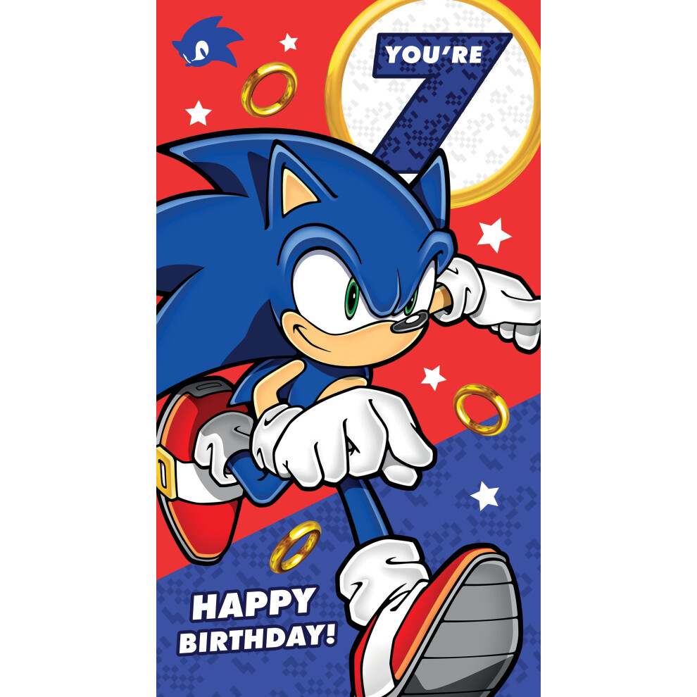 Sonic the Hedgehog Age 7 Birthday Card