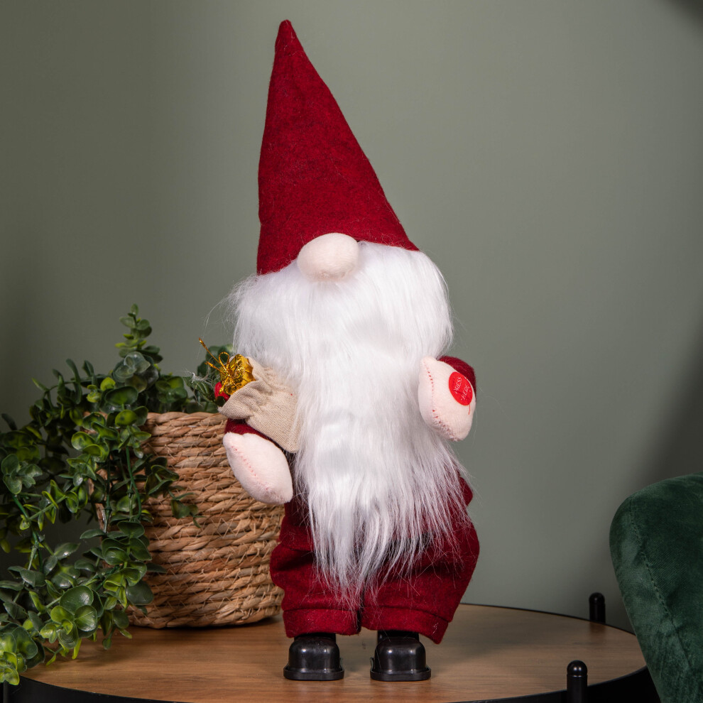 Rackhams Red 35Cm Battery Operated Musical Walking Christmas Gonk Decoration In - Image 8