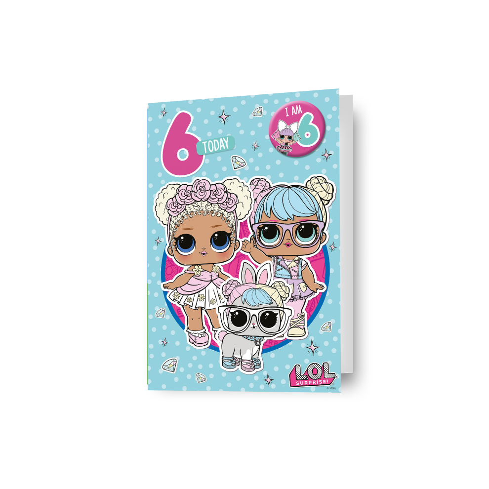 L.o.l. Surprise! Lol Surprise Age 6 Birthday Card