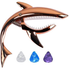 Shark Guitar Capo Zinc Alloy Capo with Pick ,rose Gold