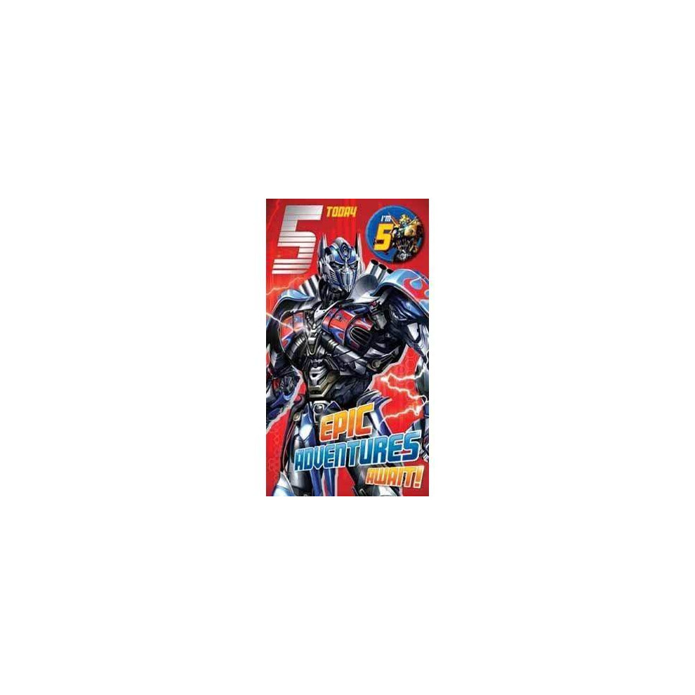 Transformers The Last Knight Age 5 Birthday Badged Card