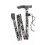 Lightweight Foldable Compact Walking Stick - Black Floral 1