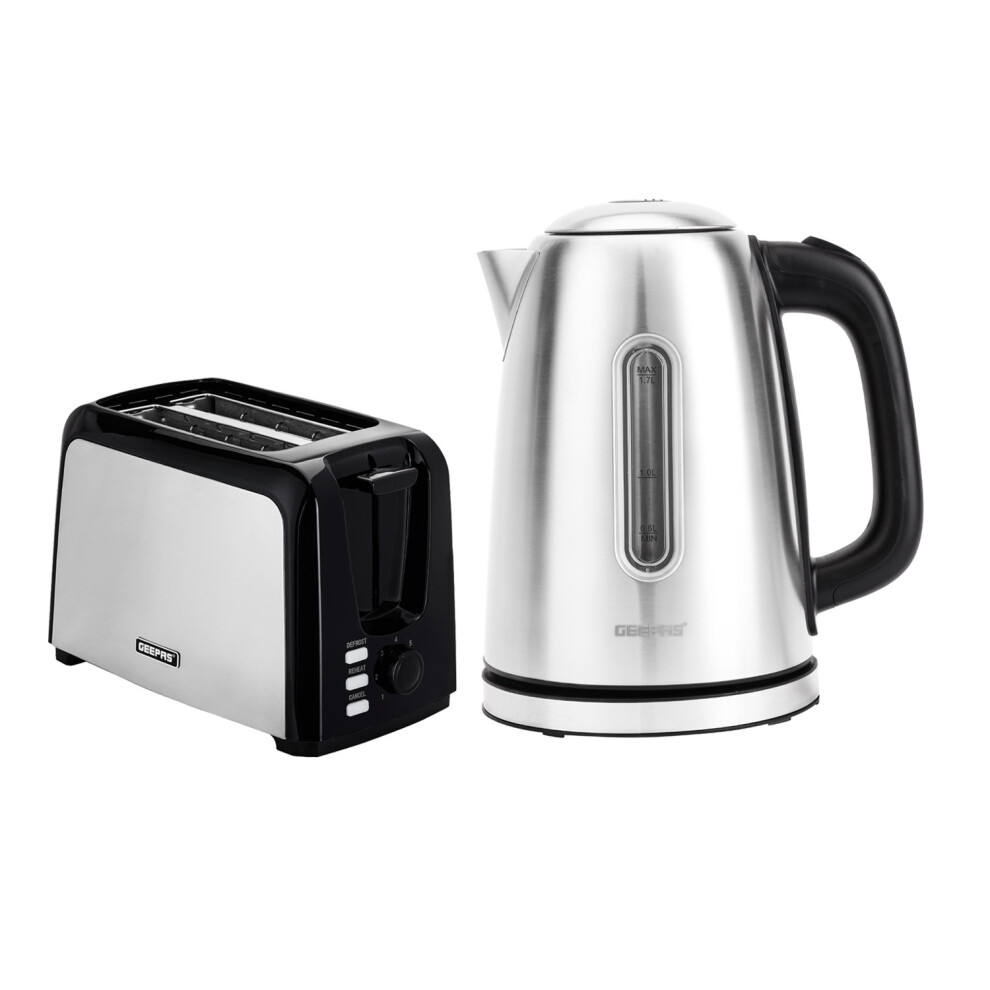Geepas 2 Slice Bread Toaster &1.7L Illuminating Electric Kettle Set
