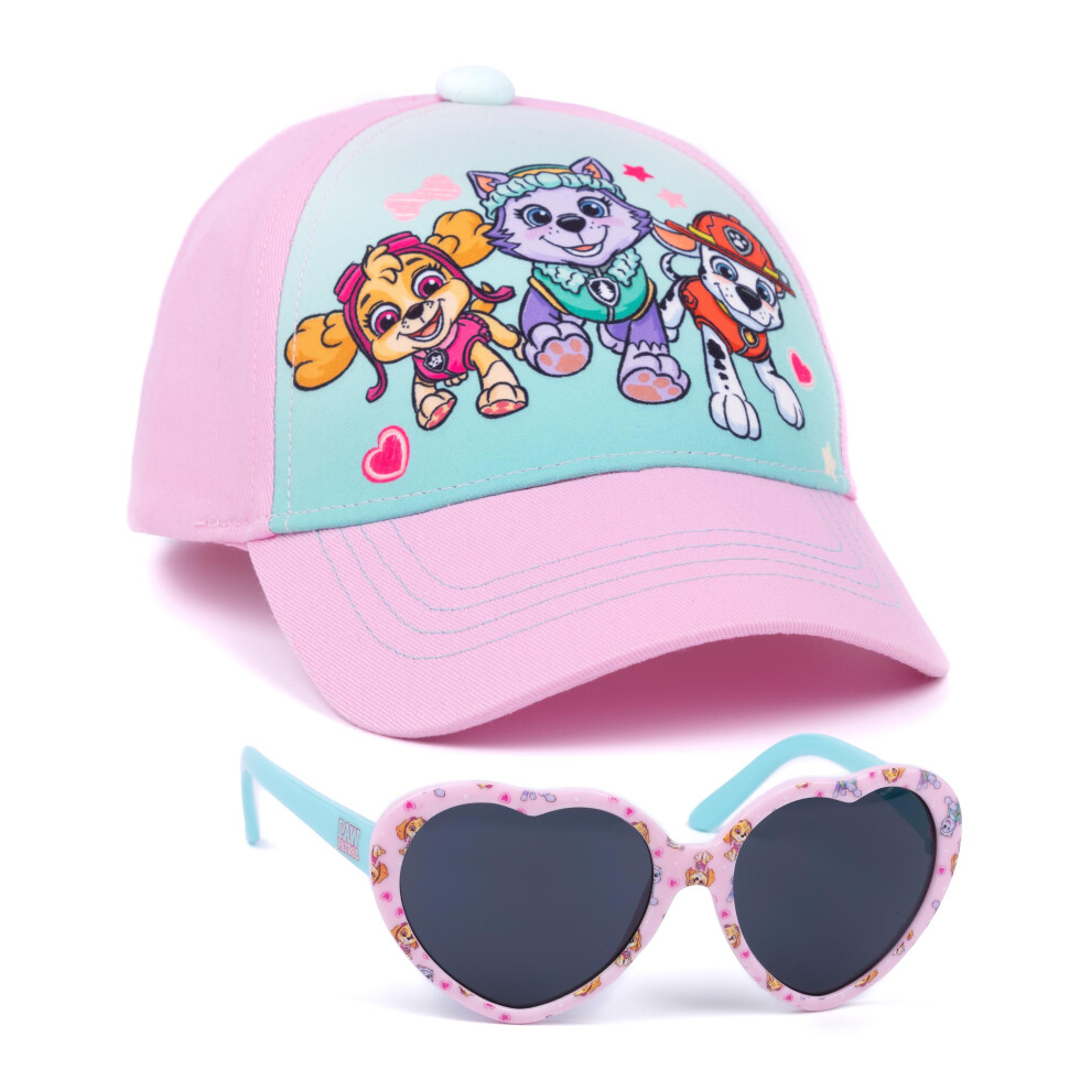 Paw Patrol Cap & Free Sunglasses Set For Girls - Pink, 52Cm Adjustable Snapback, Uv-Protected Sunglasses Included