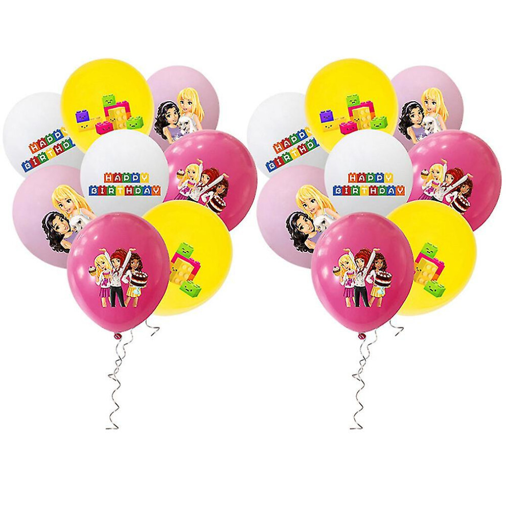 Building Blocks Theme Ballons Banner Cake Topper Set MäDchen Geburtstag Party Dekor-image