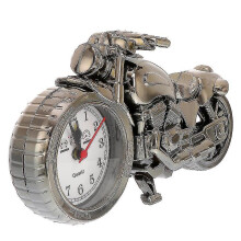 Luxury Retro Old Motorcycle Alarm Clock (black Gold, Random Wheel Color)