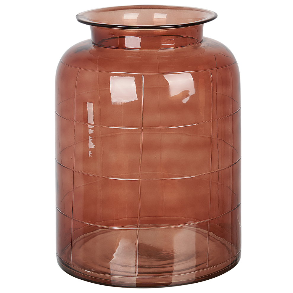 Flower Vase VINDALOO Glass 35 cm Golden Brown